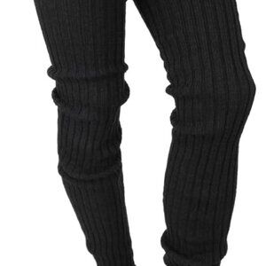 Women's Cable-Knit Leg Warmers Black, Super Long